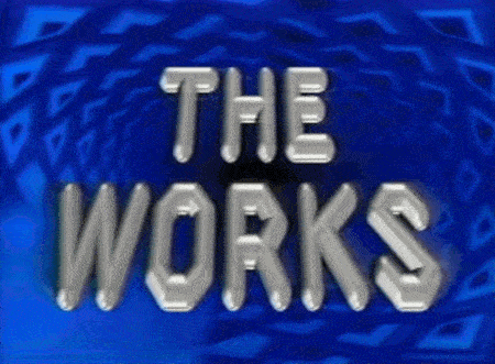 The Works translucent logo with moving robotic parts inside