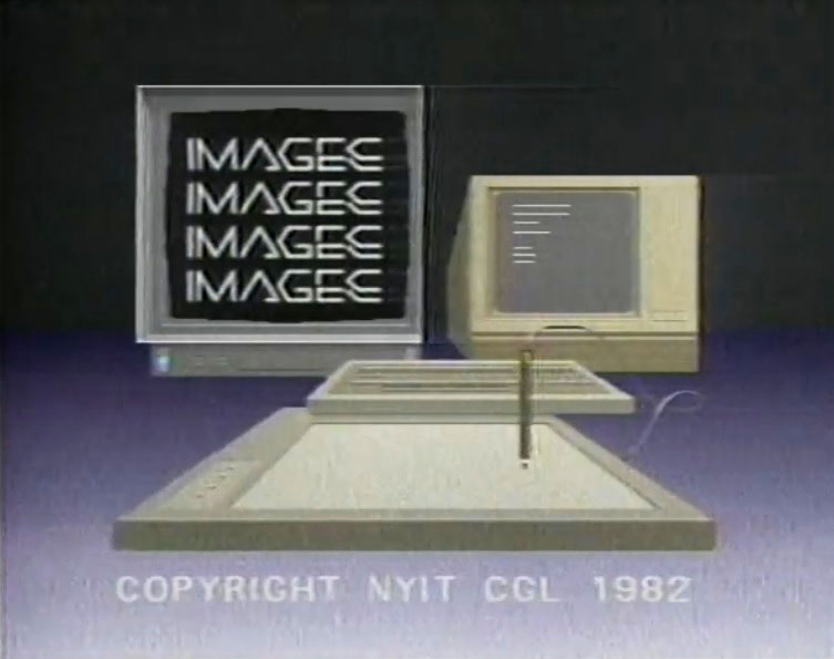 A computer projecting the word Images and a drawing tablet