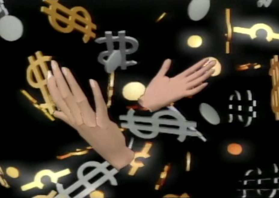 Digital hands clapping, surrounded by money